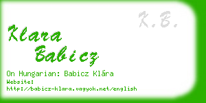 klara babicz business card